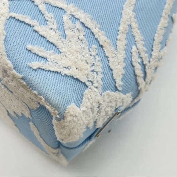 Prada Milano CELESTE BIAN SKY BLUE DRILL Blue & White Women's Bag crossbody bag - Picture 10 of 15